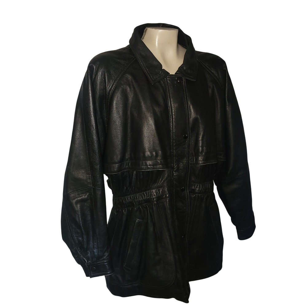 Camino Genuine Leather Jacket Black L Made in Mexico Mod‎ Pina vintage retro